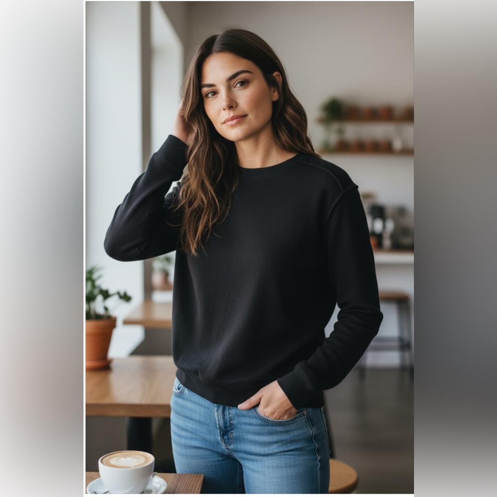 NWT Treasure & Bond Classic Black Crewneck Sweatshirt | Size XS